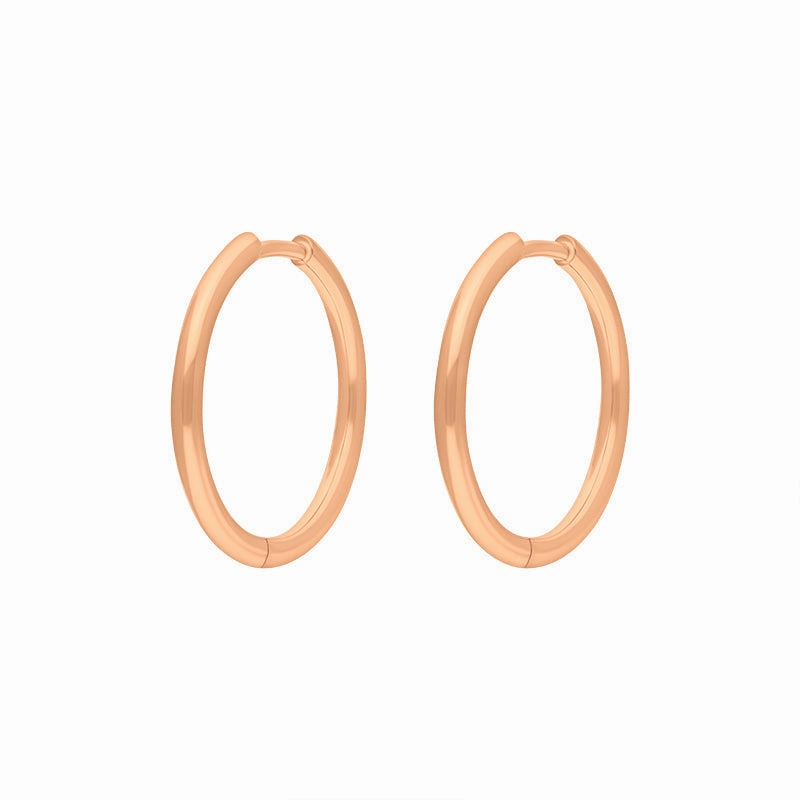 9ct Rose Gold 19mm Round Hoop Earrings