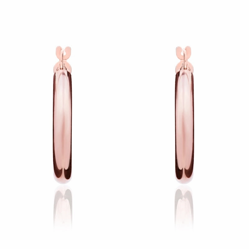 9ct Rose Gold 21mm Hoop Earrings