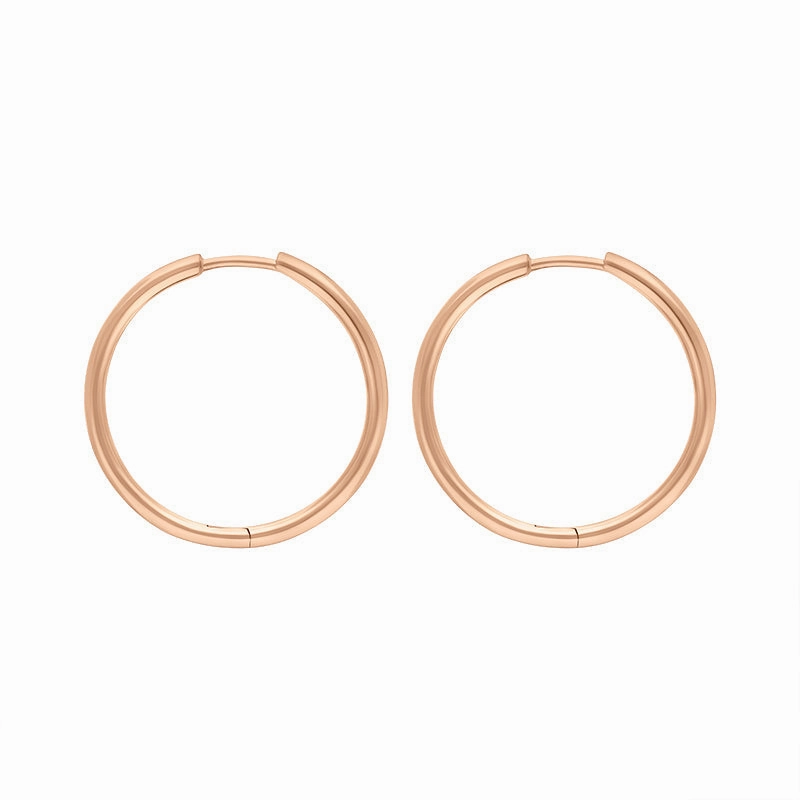9ct Rose Gold 24mm Round Hoop Earrings