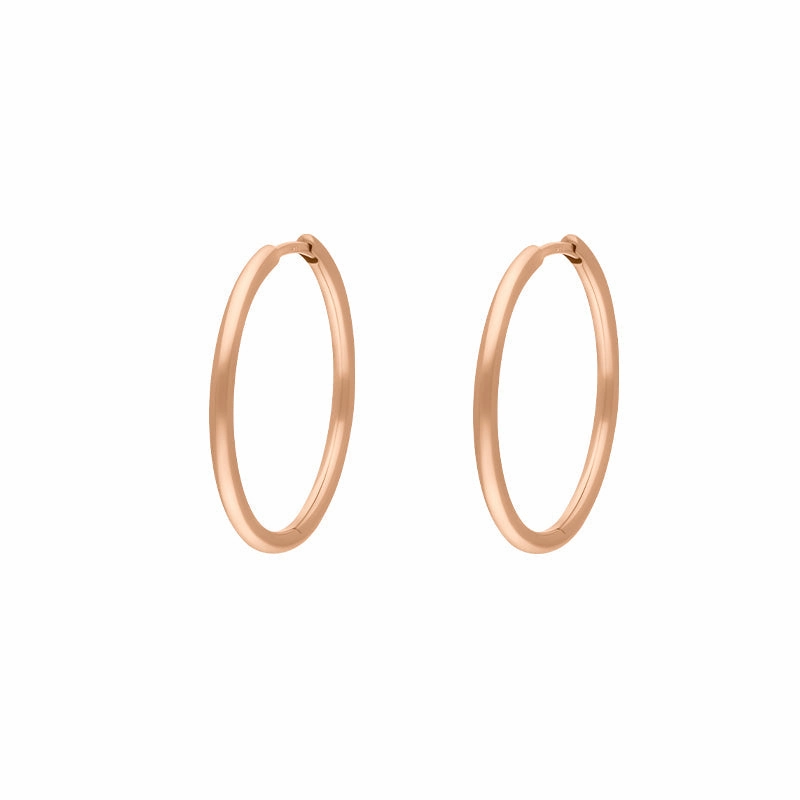 9ct Rose Gold 24mm Round Hoop Earrings