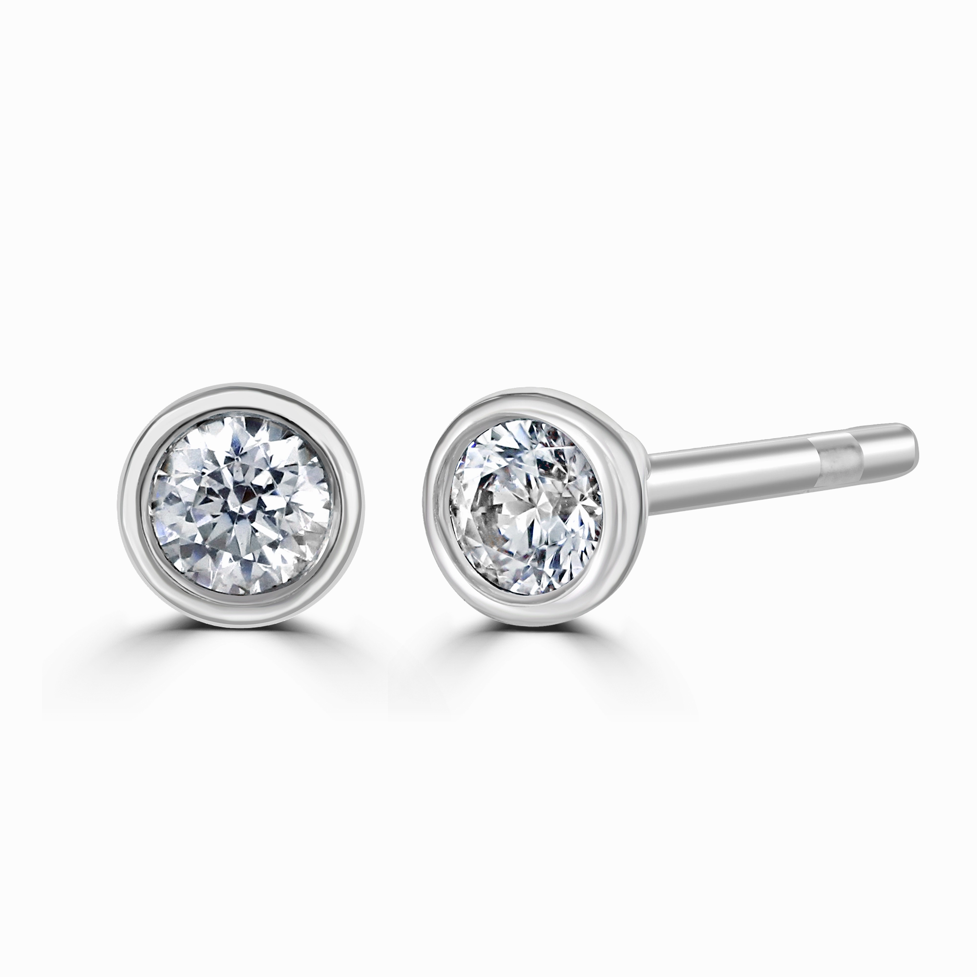 9ct White Gold 0.15ct Diamond Solitaire Stud Earrings