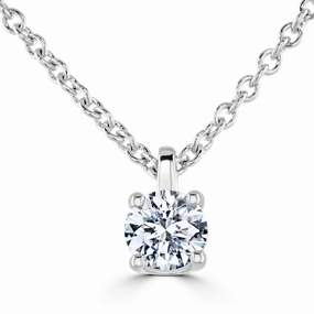 9ct White Gold 0.25ct Lab Grown Diamond Solitaire Necklace