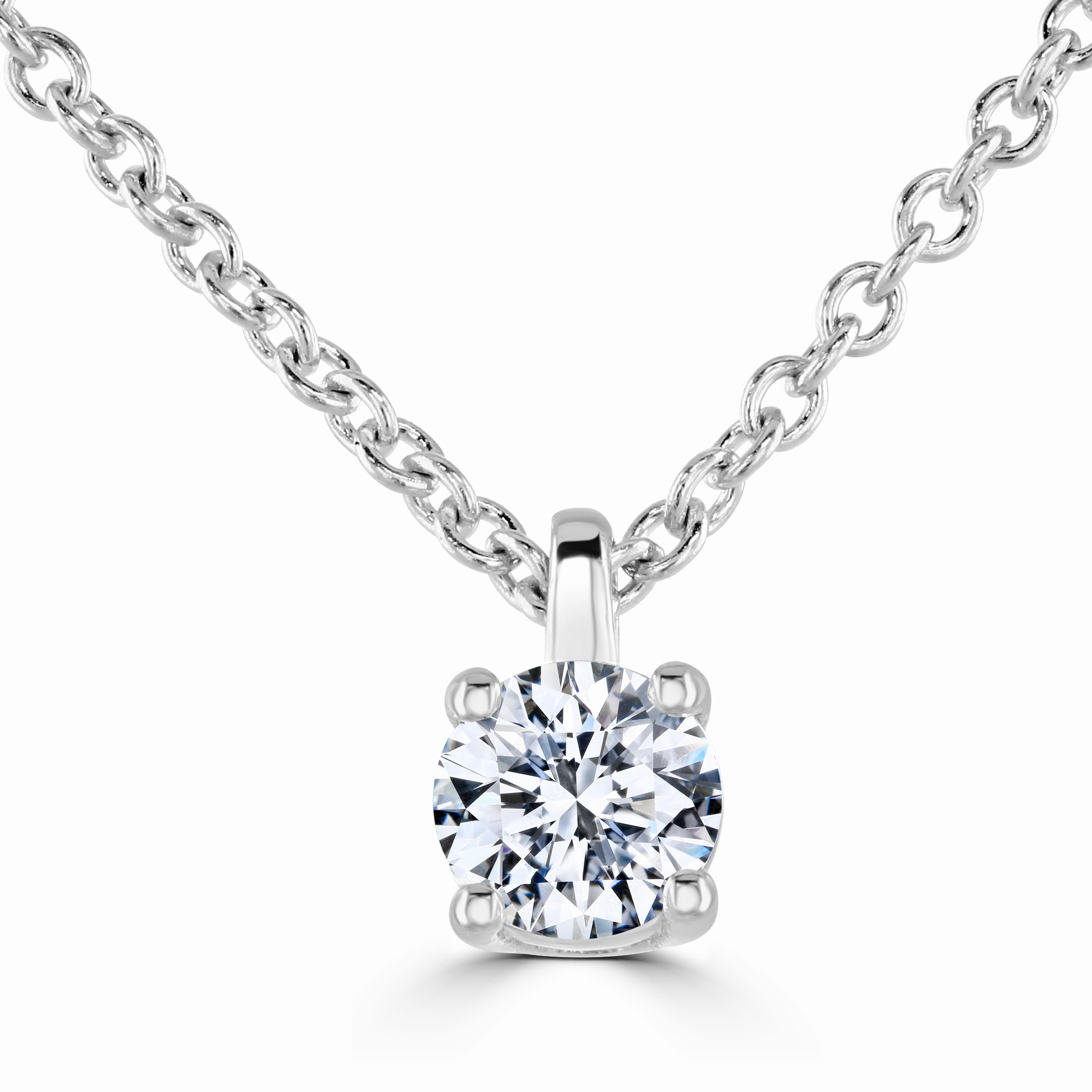 9ct White Gold 0.25ct Lab Grown Diamond Solitaire Necklace