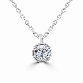 9ct White Gold 0.25ct Lab Grown Diamond Solitaire Necklace