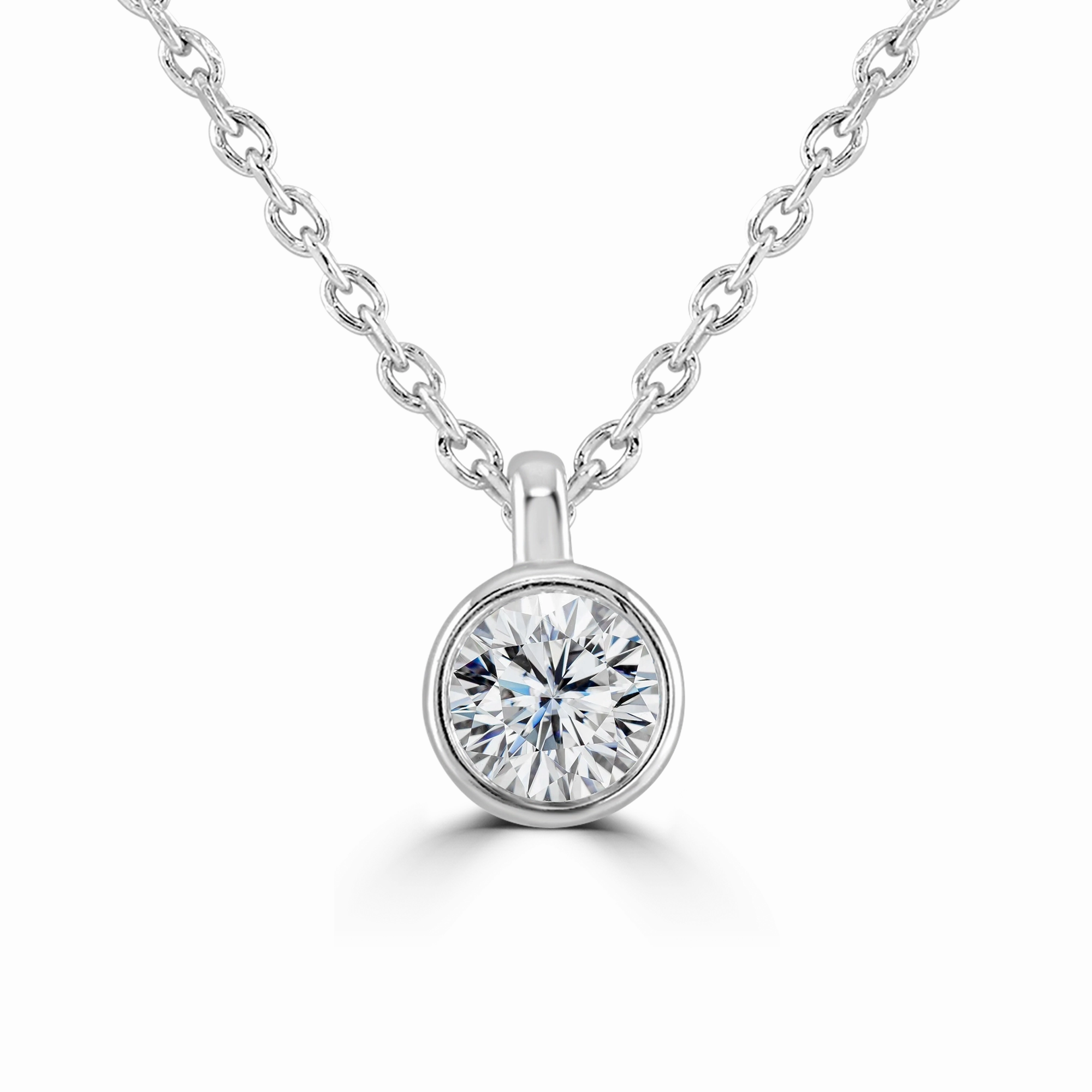 9ct White Gold 0.25ct Lab Grown Diamond Solitaire Necklace