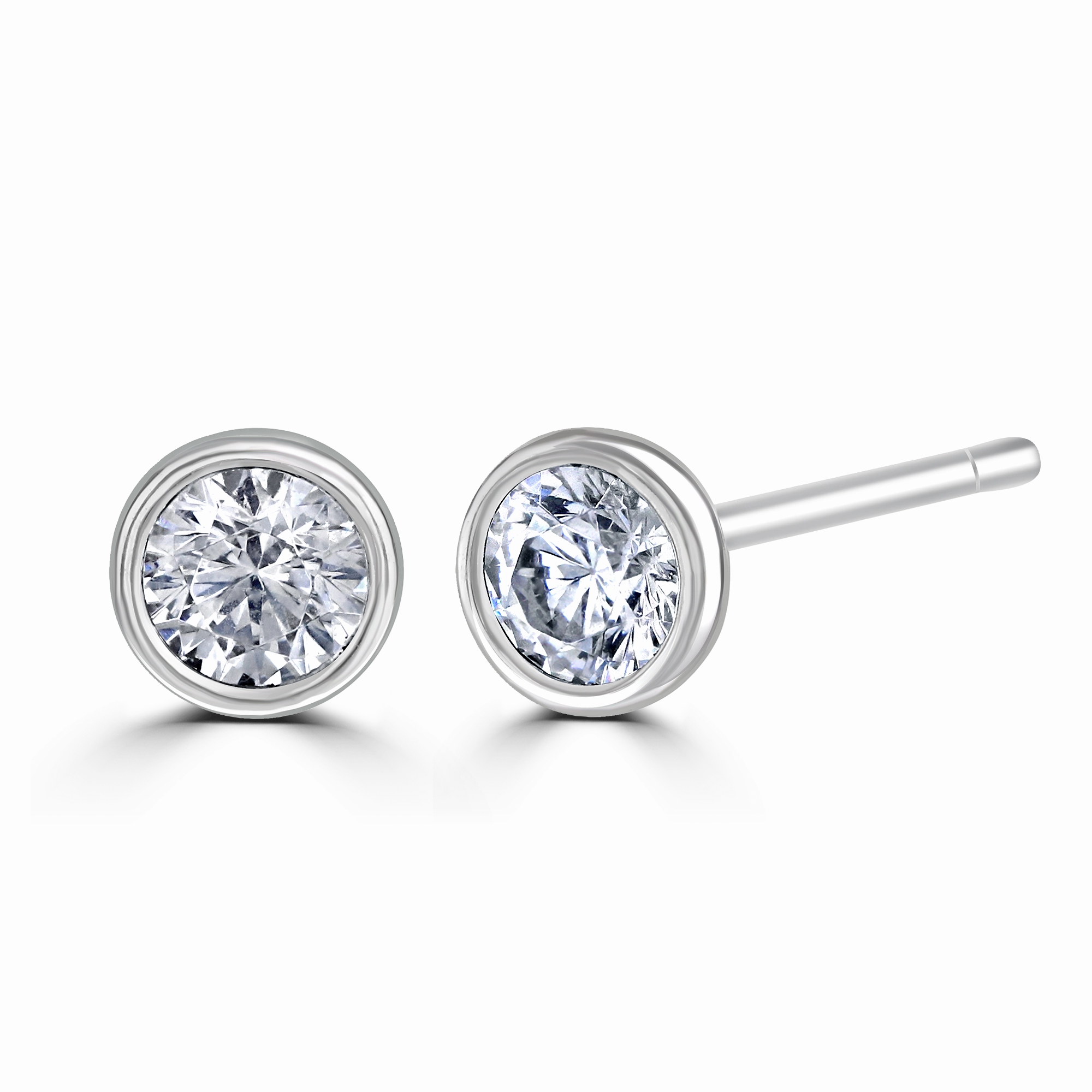 9ct White Gold 0.30ct Diamond Solitaire Stud Earrings