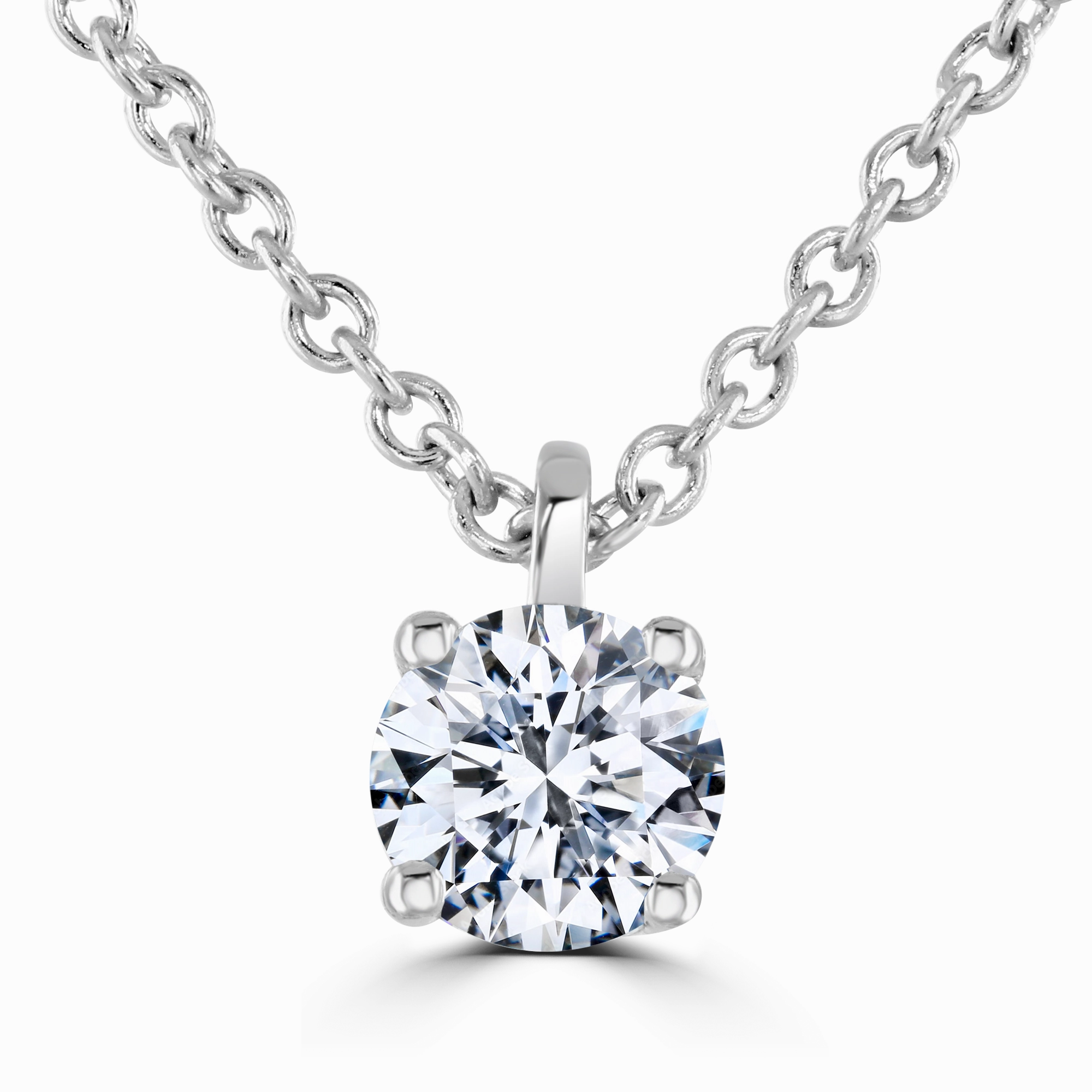 9ct White Gold 0.30ct Lab Grown Diamond Solitaire Necklace