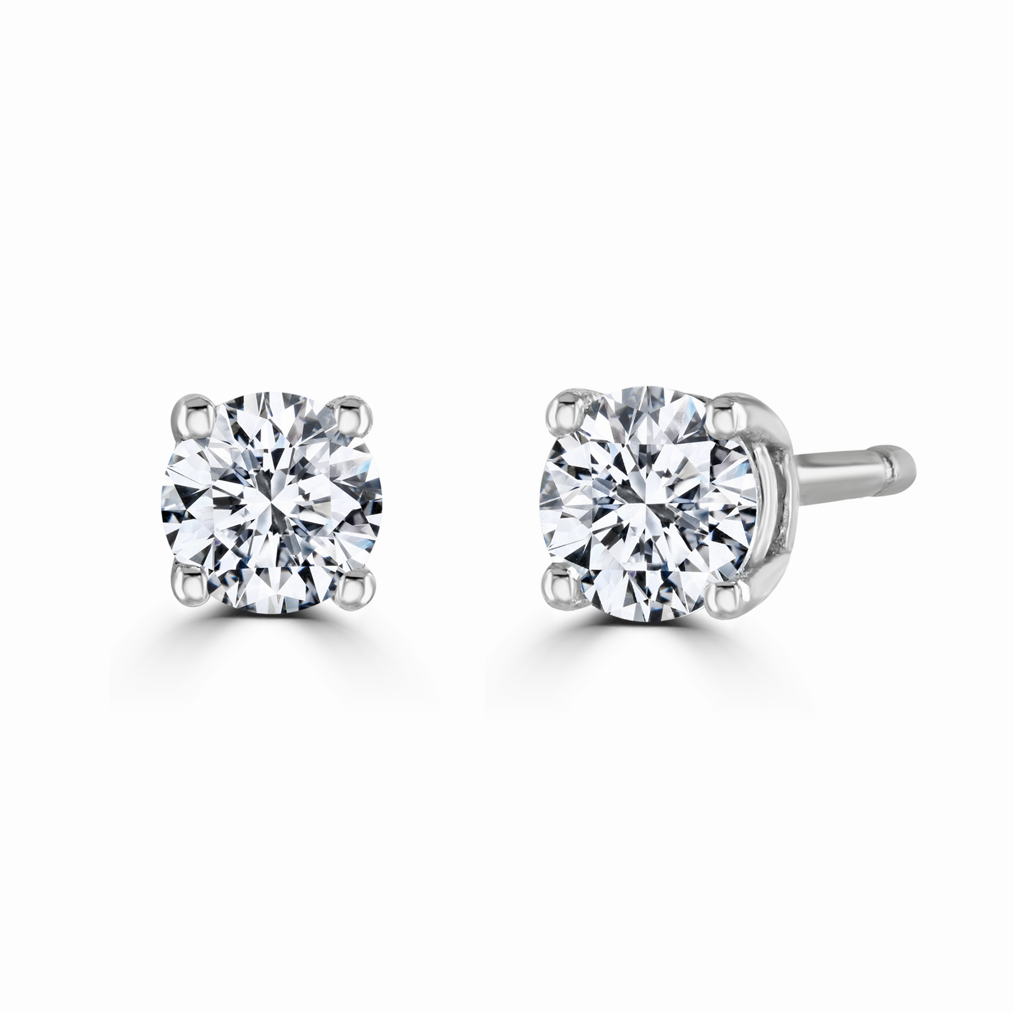 9ct White Gold 0.30ct Lab Grown Diamond Solitaire Stud Earrings