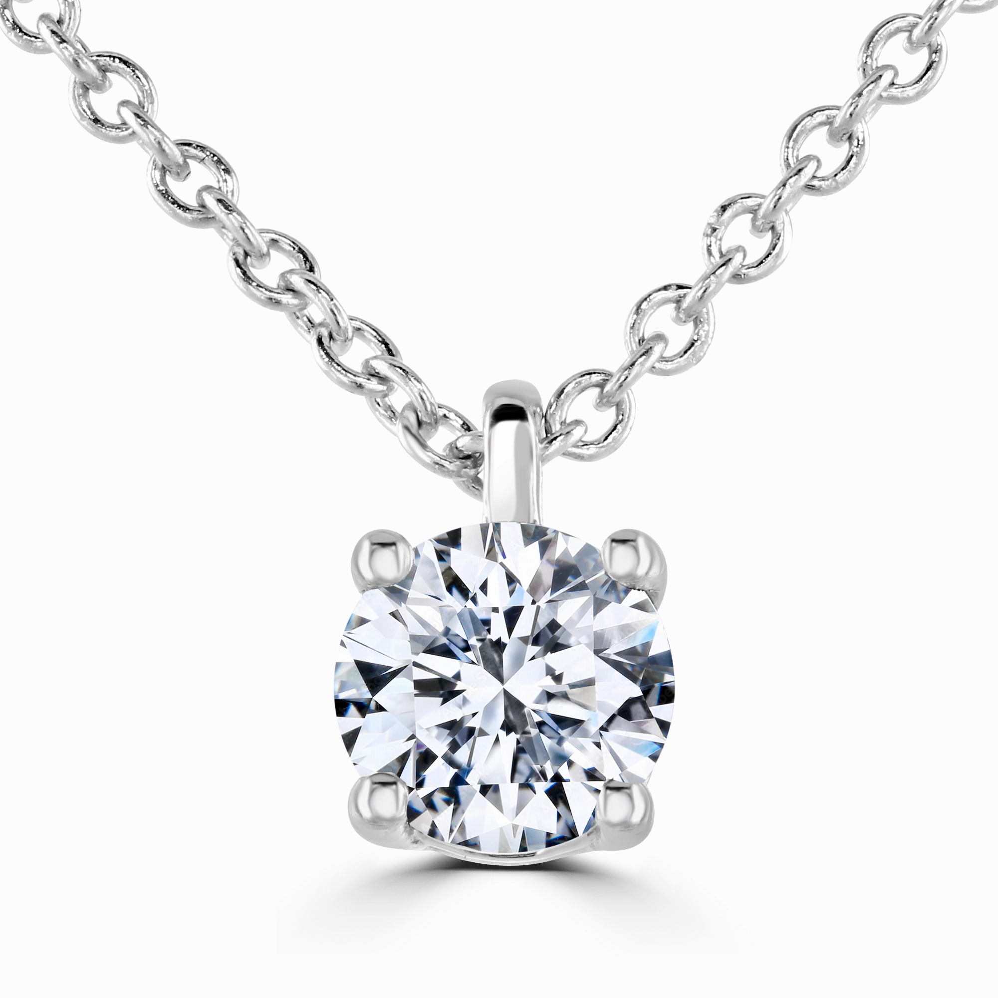 9ct White Gold 0.40ct Diamond Solitaire Necklace