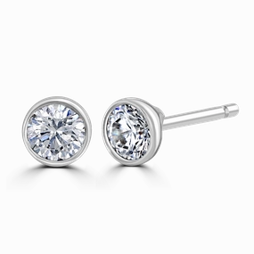 9ct White Gold 0.40ct Diamond Solitaire Stud Earrings