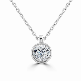 9ct White Gold 0.40ct Lab Grown Diamond Solitaire Necklace