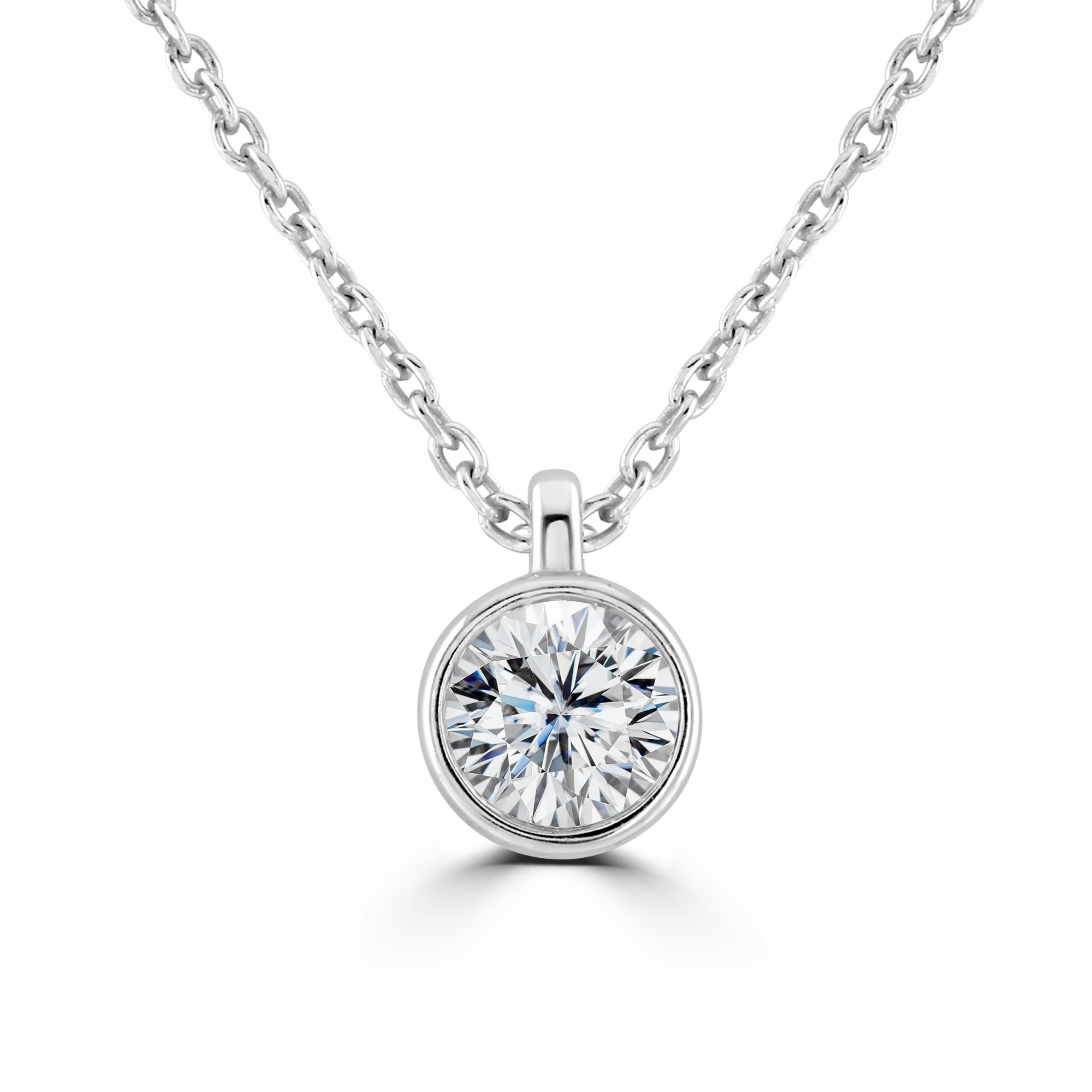 9ct White Gold 0.40ct Lab Grown Diamond Solitaire Necklace