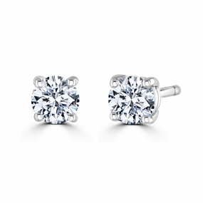 9ct White Gold 0.40ct Lab Grown Diamond Solitaire Stud Earrings