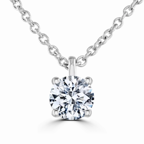9ct White Gold 0.50ct Lab Grown Diamond Solitaire Necklace