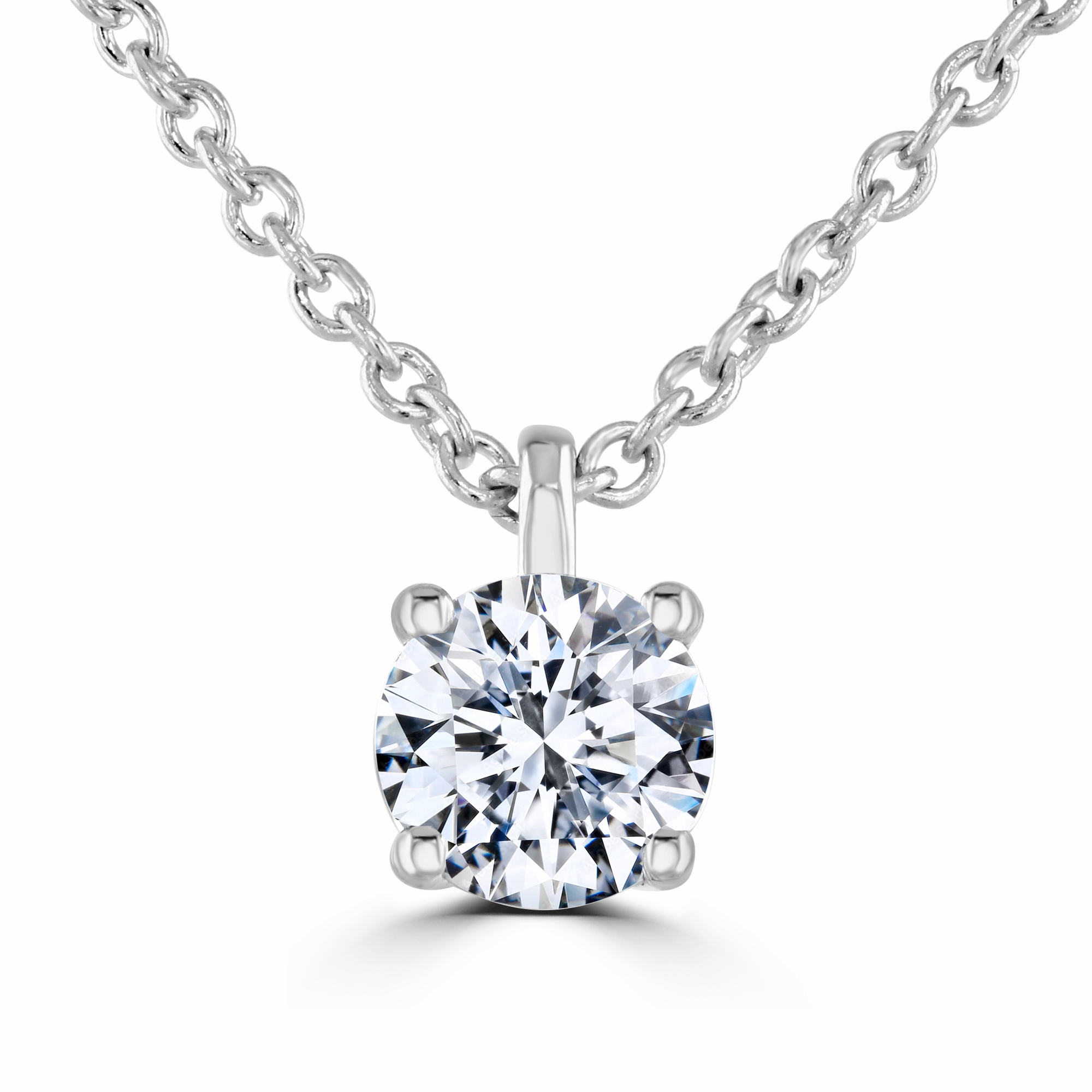 9ct White Gold 0.50ct Lab Grown Diamond Solitaire Necklace