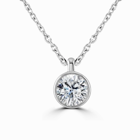 9ct White Gold 0.50ct Lab Grown Diamond Solitaire Necklace
