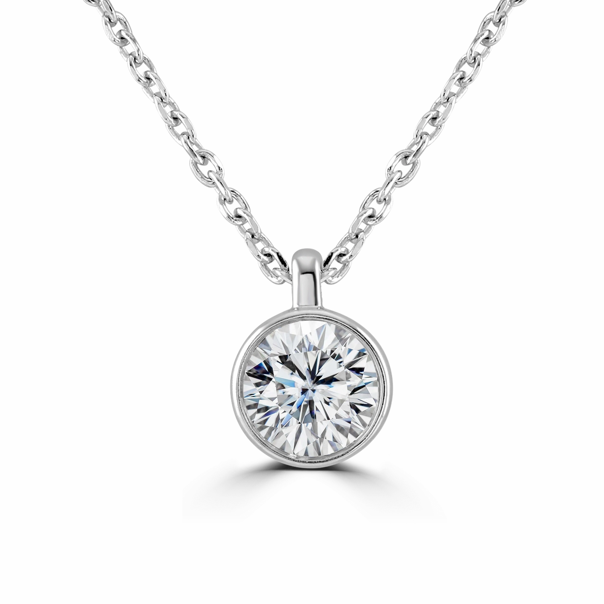 9ct White Gold 0.50ct Lab Grown Diamond Solitaire Necklace