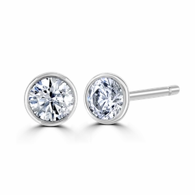 9ct White Gold 0.50ct Lab Grown Diamond Solitaire Stud Earrings