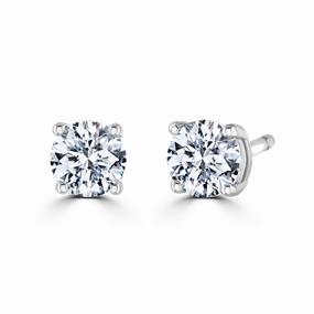 9ct White Gold 0.50ct Lab Grown Diamond Solitaire Stud Earrings