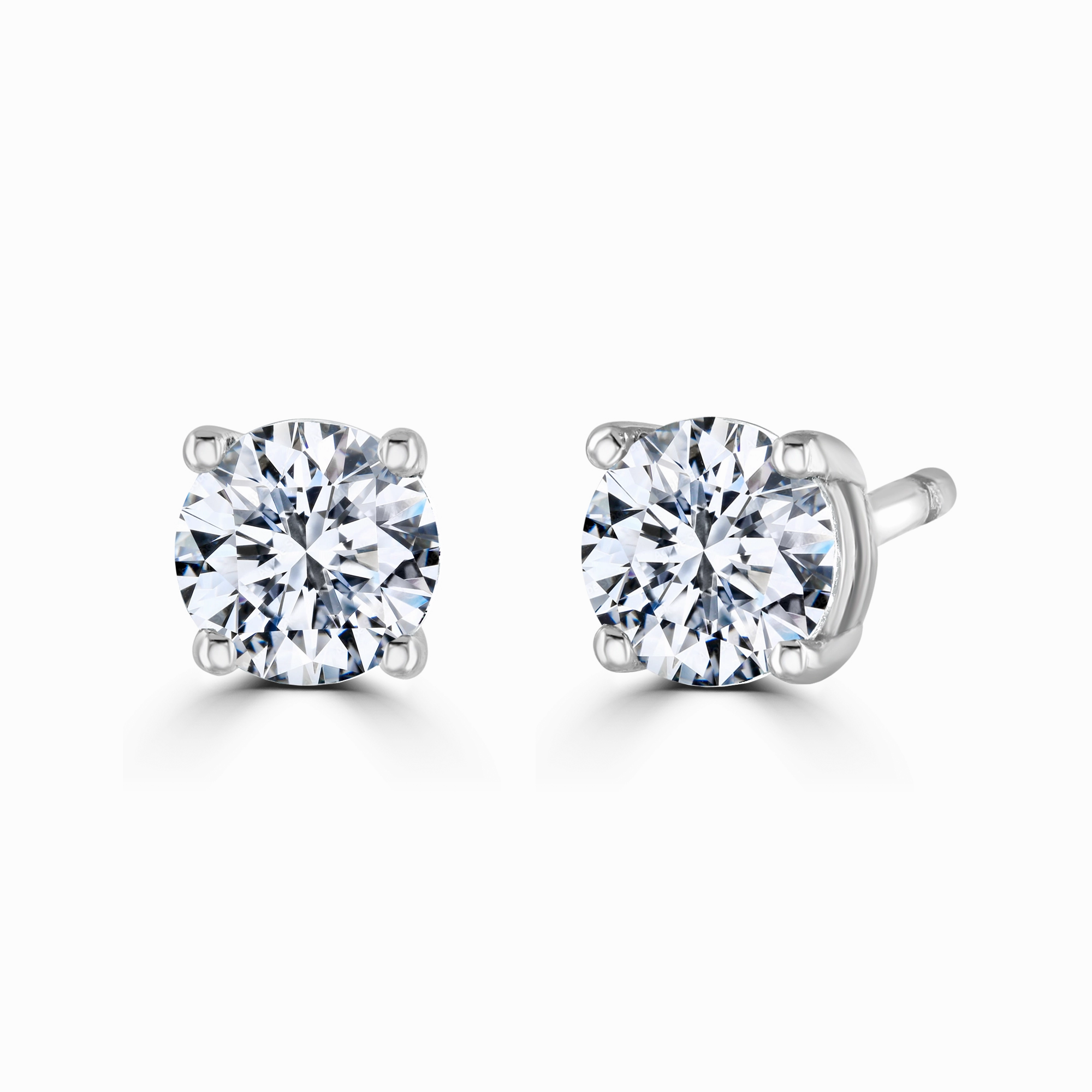 9ct White Gold 0.50ct Lab Grown Diamond Solitaire Stud Earrings