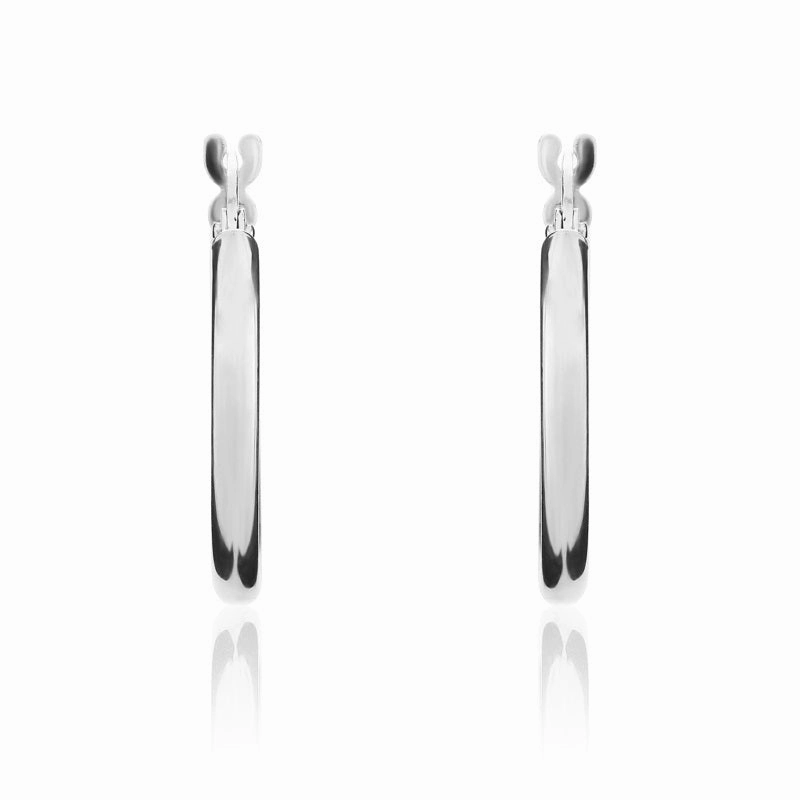 9ct White Gold 18.5mm Hoop Earrings