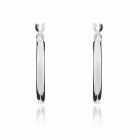9ct White Gold 18.5mm Hoop Earrings