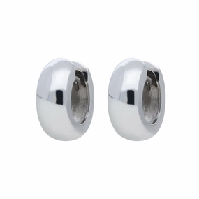 9ct White Gold Chunky Hoop Earrings