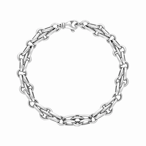 9ct White Gold Multi Link Cable Chain Bracelet