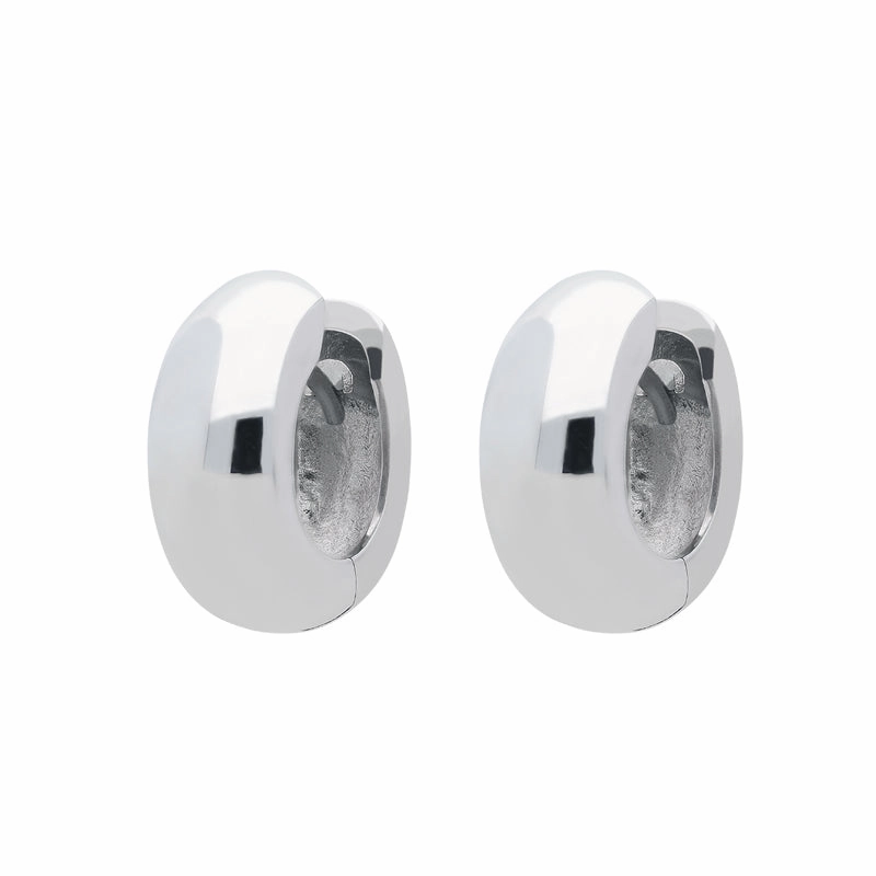 9ct White Gold Polished Hoop Earrings