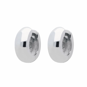 9ct White Gold Polished Hoop Earrings