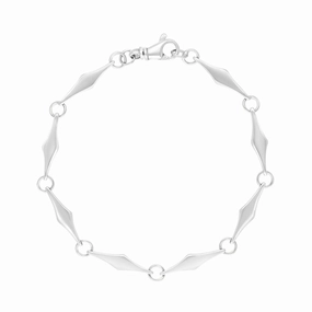 9ct White Gold Rhombus Handmade Bracelet