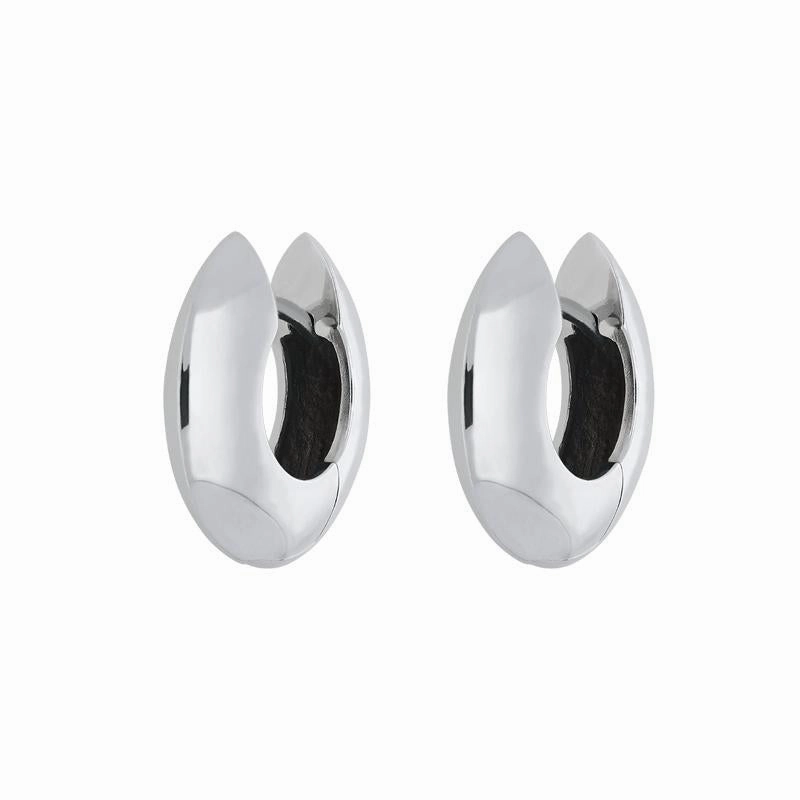 9ct White Gold Small Hoop Earrings D