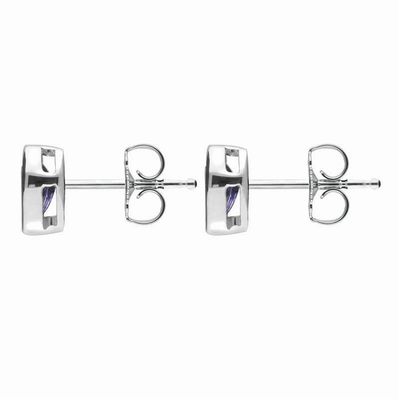 9ct White Gold Tanzanite Small Pear Stud Earrings