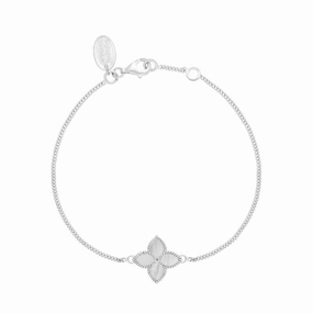 9ct White Gold White Mother of Pearl Eden Marquise Flower Bracelet