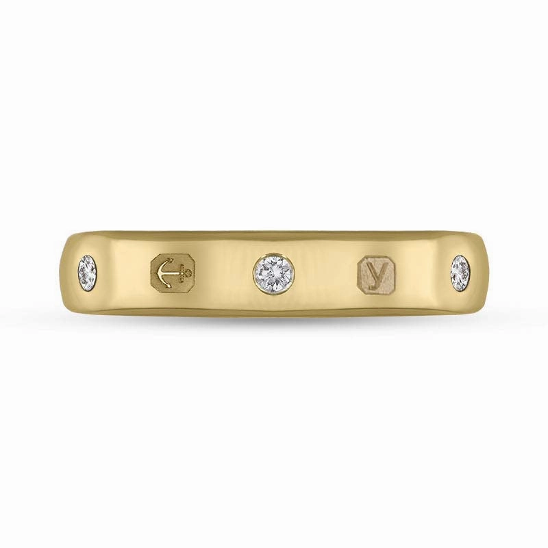 9ct Yellow Gold 0.15ct Diamond King's Coronation Hallmark 4mm Ring D