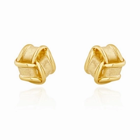 9ct Yellow Gold 10mm Looped Knot Stud Earrings