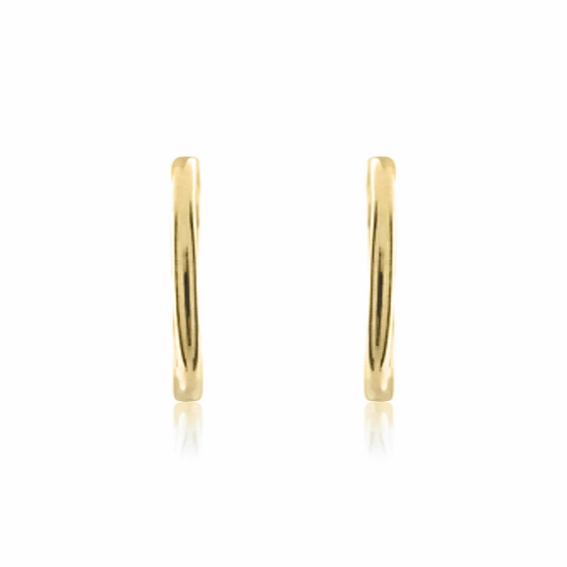 9ct Yellow Gold 13mm Sleeper Hoop Earrings