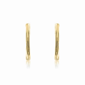 9ct Yellow Gold 13mm Sleeper Hoop Earrings