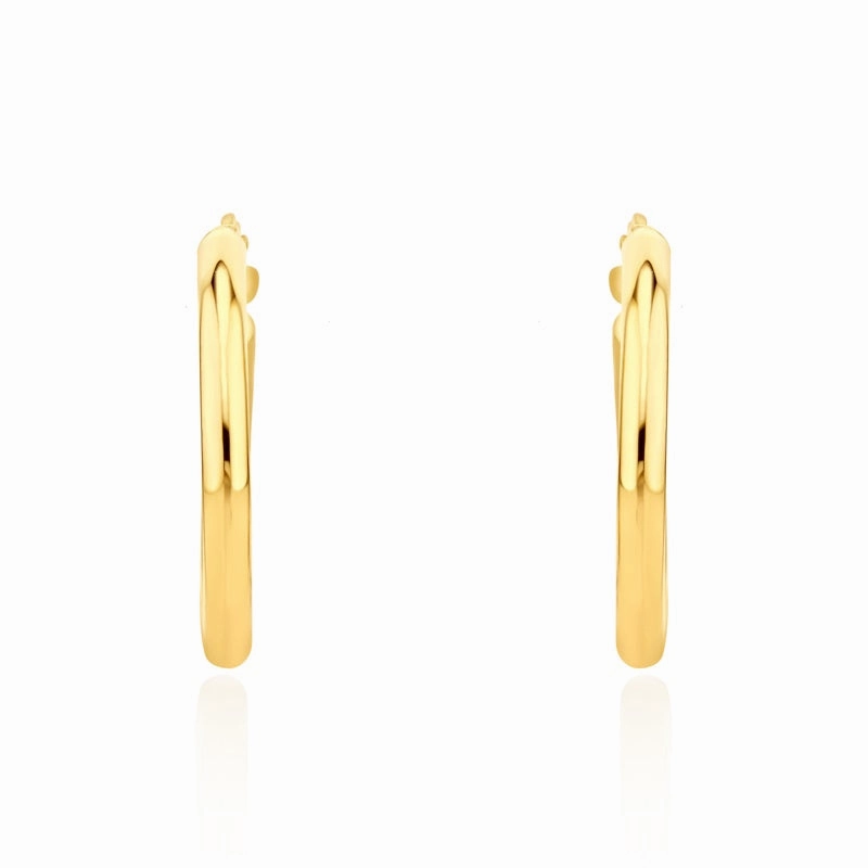9ct Yellow Gold 14mm Hoop Earrings