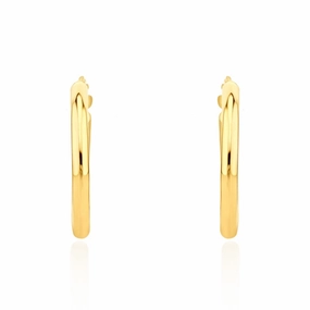 9ct Yellow Gold 14mm Hoop Earrings