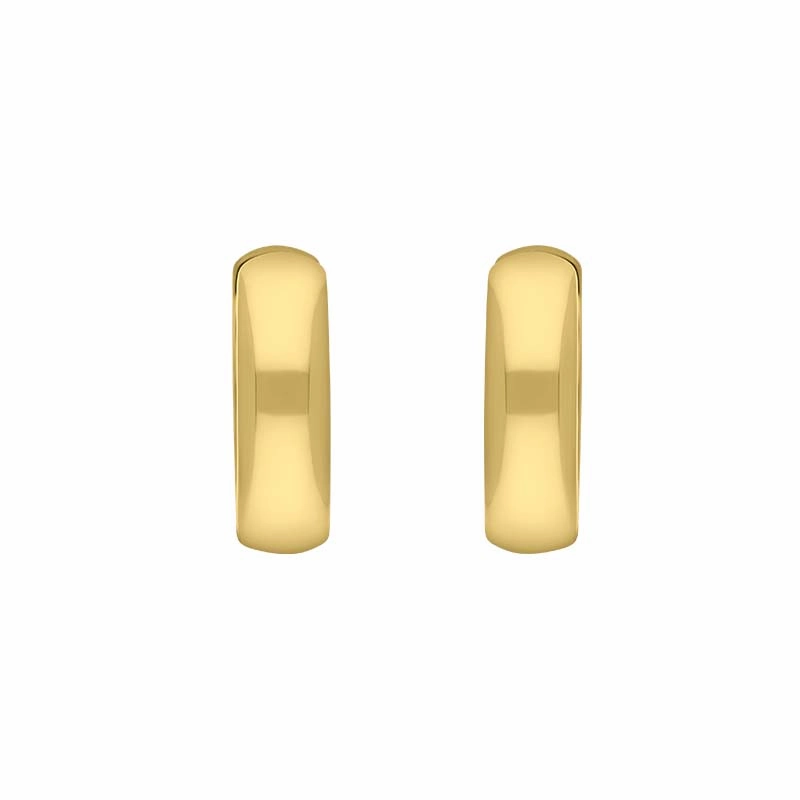 9ct Yellow Gold 16mm Round Domed Hoop Earrings