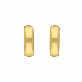 9ct Yellow Gold 16mm Round Domed Hoop Earrings