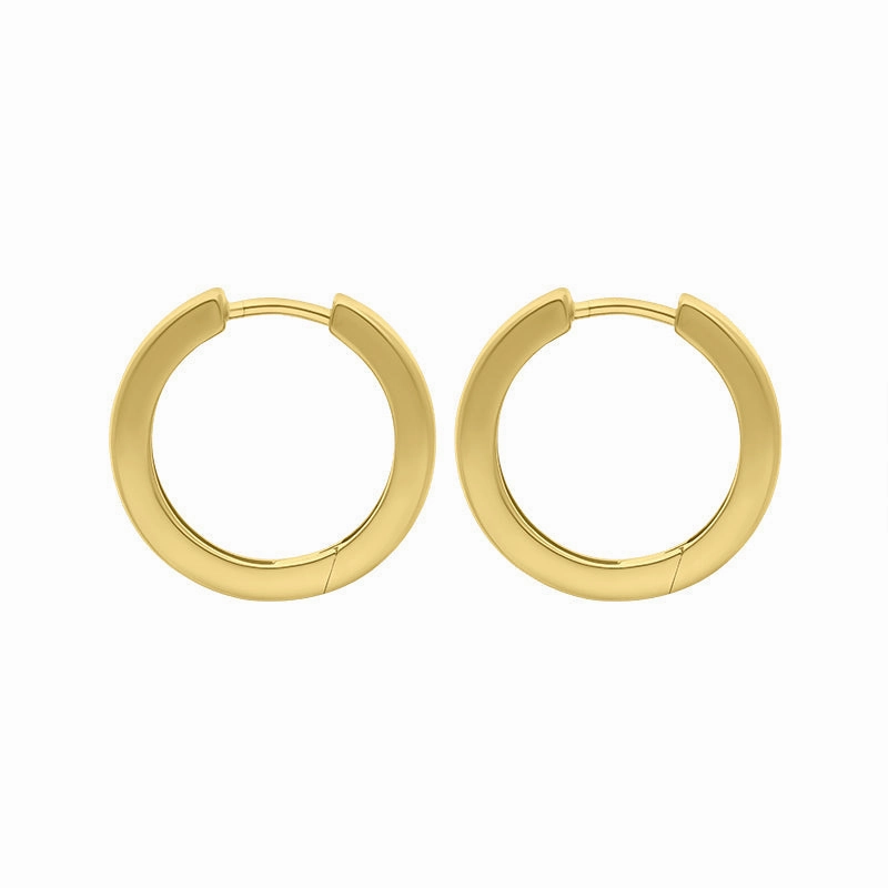 9ct Yellow Gold 18mm Round Domed Hoop Earrings