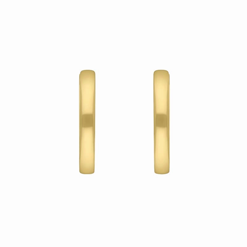 9ct Yellow Gold 18mm Round Domed Hoop Earrings