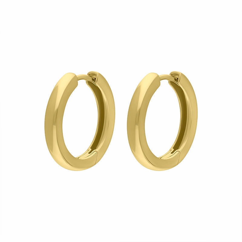 9ct Yellow Gold 18mm Round Domed Hoop Earrings