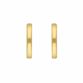 9ct Yellow Gold 18mm Round Domed Hoop Earrings