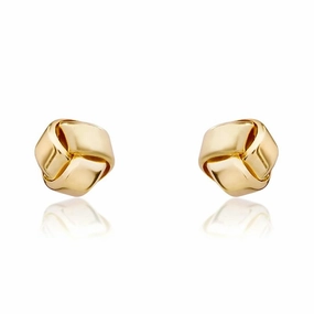 9ct Yellow Gold 5mm Looped Knot Stud Earrings