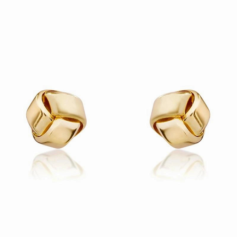 9ct Yellow Gold 5mm Looped Knot Stud Earrings