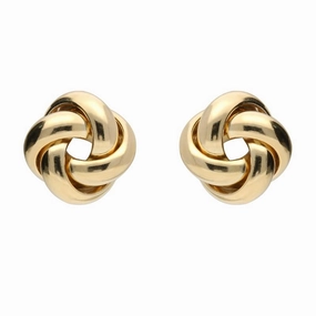 9ct Yellow Gold 9mm 4 Strand Knot Stud Earrings