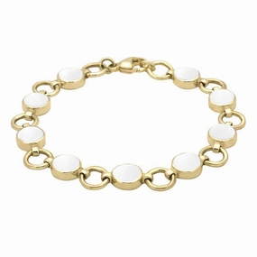 9ct Yellow Gold Bauxite Nine Stone Round Ring Bracelet